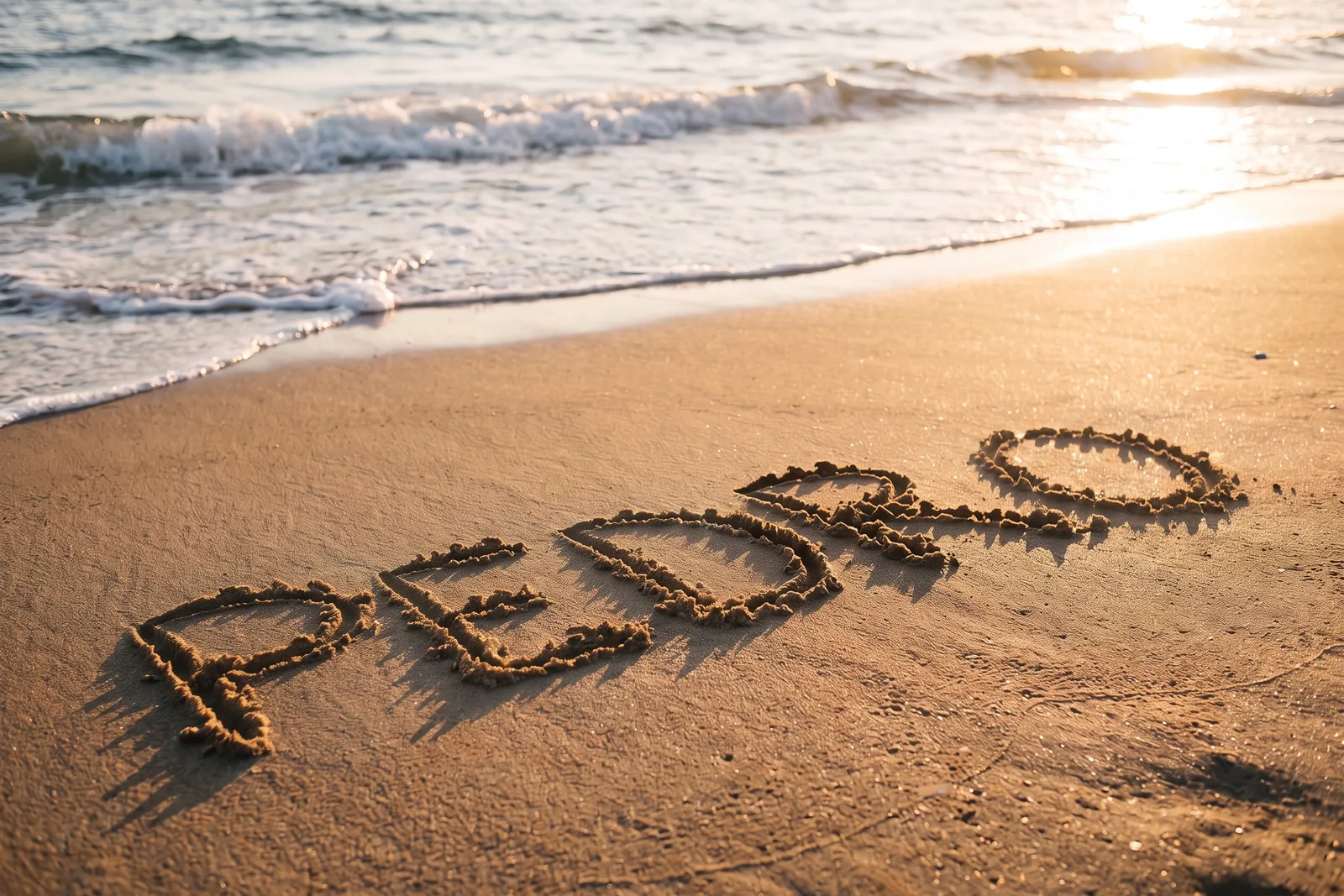 The same beach with the name PEDRO written in the sand